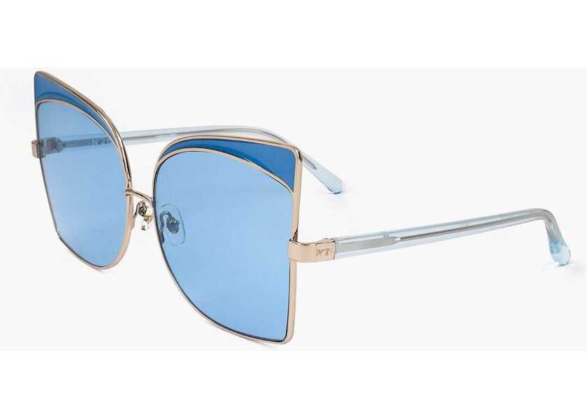Ochelari de soare LINDA FARROW No 21 Butterfly Sunglasses With Metal Frame Light Blue Femei (BM 18091501) 2