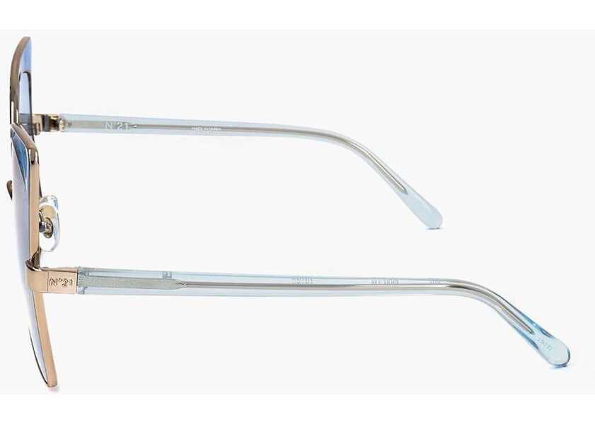 Ochelari de soare LINDA FARROW No 21 Butterfly Sunglasses With Metal Frame Light Blue Femei (BM 18091501) 3