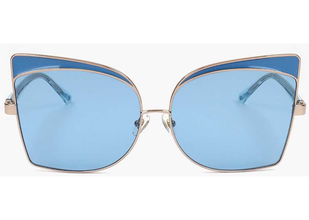 Ochelari de soare LINDA FARROW No 21 Butterfly Sunglasses With Metal Frame Light Blue Femei (BM 18091501) 1