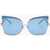 LINDA FARROW No 21 Butterfly Sunglasses With Metal Frame Light Blue