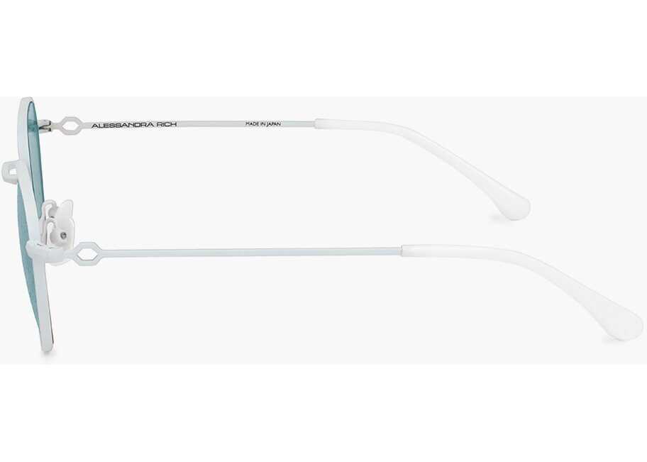 Ochelari de soare LINDA FARROW Alessandra Rich Metal-Framed Sunglasses Light Blue Femei (BM 18091507) 3