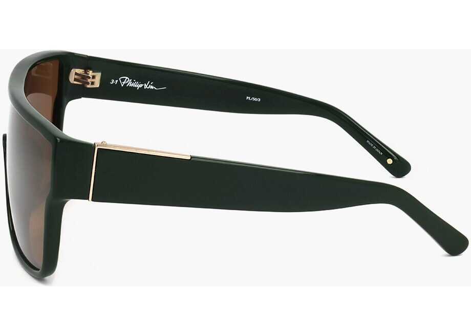 Ochelari de soare LINDA FARROW Phillip Lim Shield Sunglasses With Plastic Frame Green Barbati (BM 18091513) 3