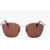 Max Mara Clubmaster Sunglasses With Metal Frame Brown