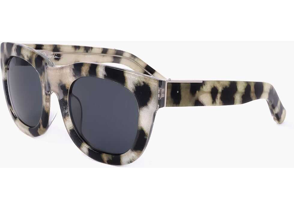 Ochelari de soare LINDA FARROW Phillip Lim Animal Patterned Wayfarer Sunglasses Brown Barbati (BM 18091522) 2