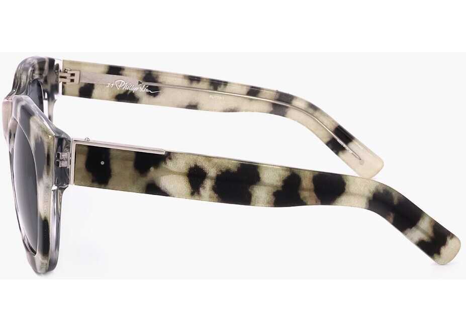 Ochelari de soare LINDA FARROW Phillip Lim Animal Patterned Wayfarer Sunglasses Brown Barbati (BM 18091522) 3