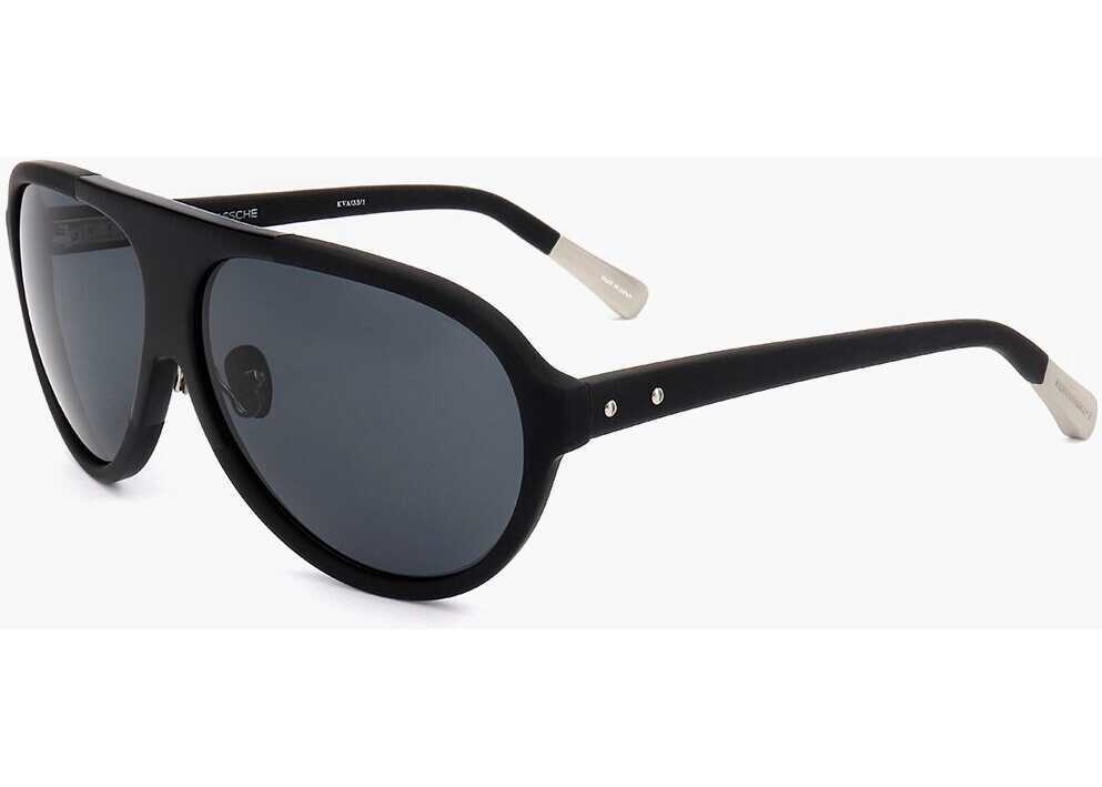 Ochelari de soare LINDA FARROW Kris Van Assche Aviator Sunglasses With Monochrome Lenses Black Barbati (BM 18091537) 2