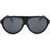 LINDA FARROW Kris Van Assche Aviator Sunglasses With Monochrome Lenses Black