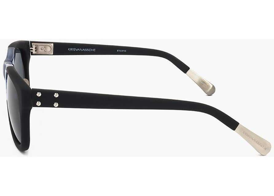 Ochelari de soare LINDA FARROW Kris Van Assche Wayfarer Sunglasses With Two-Tone Frame Black Barbati (BM 18091555) 3