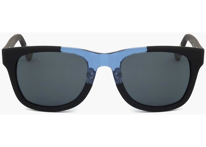 Ochelari de soare LINDA FARROW Kris Van Assche Wayfarer Sunglasses With Two-Tone Frame Black Barbati (BM 18091555) 1