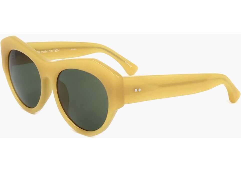 Ochelari de soare LINDA FARROW Dries Van Noten Sunglasses With See Through Frame Yellow Femei (BM 18091597) 2