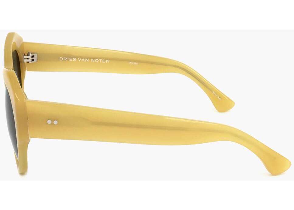 Ochelari de soare LINDA FARROW Dries Van Noten Sunglasses With See Through Frame Yellow Femei (BM 18091597) 3