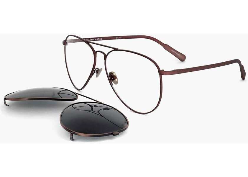 Ochelari de soare LINDA FARROW Kris Van Assche Aviator Sunglasses With Removable Mask Black Barbati (BM 18091603) 2