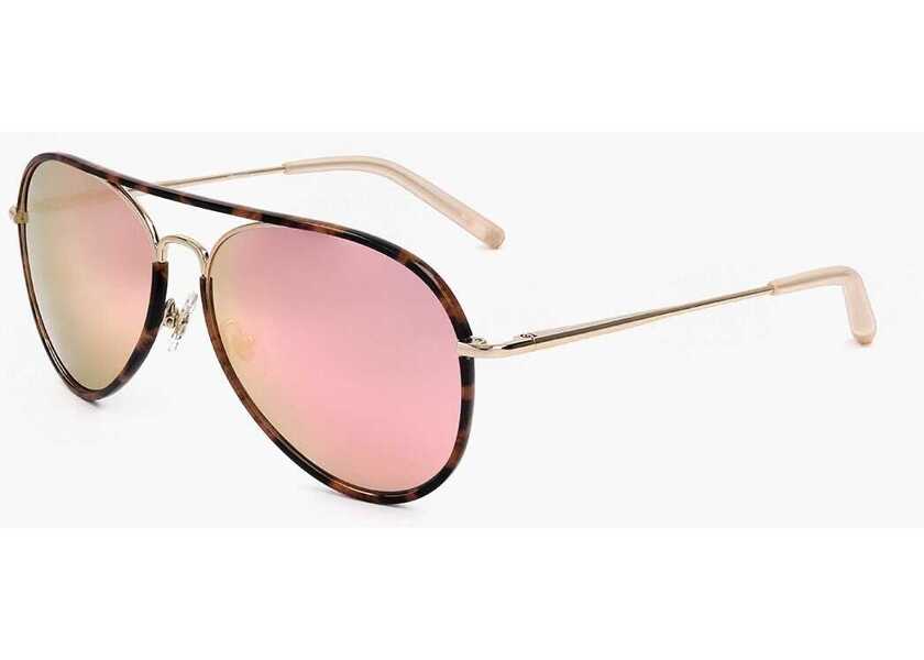 Ochelari de soare LINDA FARROW Matthew Williamson Aviator Sunglasses With Tortoiseshell Det Brown Femei (BM 18091699) 2