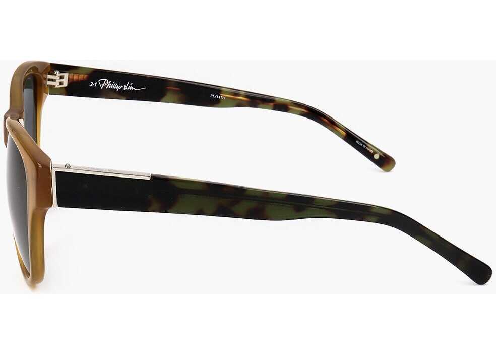 Ochelari de soare LINDA FARROW Phillip Lim Tortoiseshell Detailed Wayfarer Sunglasses Brown Barbati (BM 18091702) 3