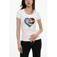 Tricouri Cotton Crew-Neck T-Shirt With Frontal Print Femei