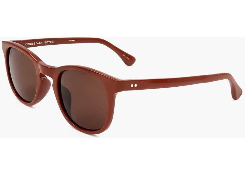 Ochelari de soare LINDA FARROW Dries Van Noten Wayfarer Sunglasses With Ton-Sur-Ton Lenses Brown Barbati (BM 18091711) 2