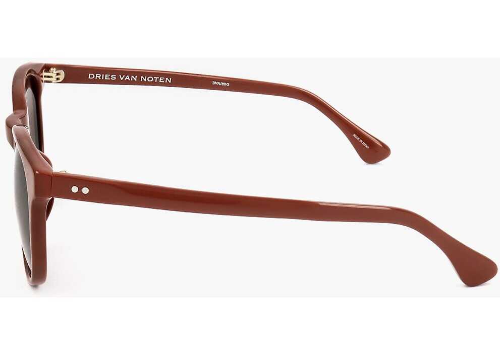 Ochelari de soare LINDA FARROW Dries Van Noten Wayfarer Sunglasses With Ton-Sur-Ton Lenses Brown Barbati (BM 18091711) 3