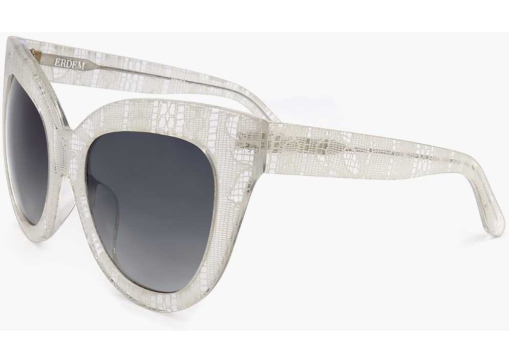 Ochelari de soare LINDA FARROW Erdem Butterfly Sunglasses With Lace-Effect Frame White Femei (BM 18091714) 2