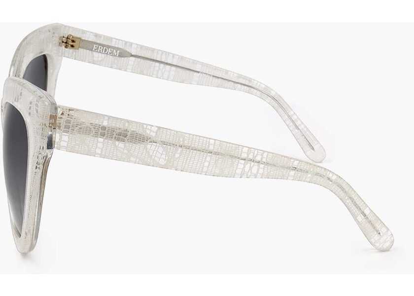 Ochelari de soare LINDA FARROW Erdem Butterfly Sunglasses With Lace-Effect Frame White Femei (BM 18091714) 3