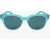 LINDA FARROW Jeremy Scott Wayfarer Sunglasses With Matte Frame Light Blue