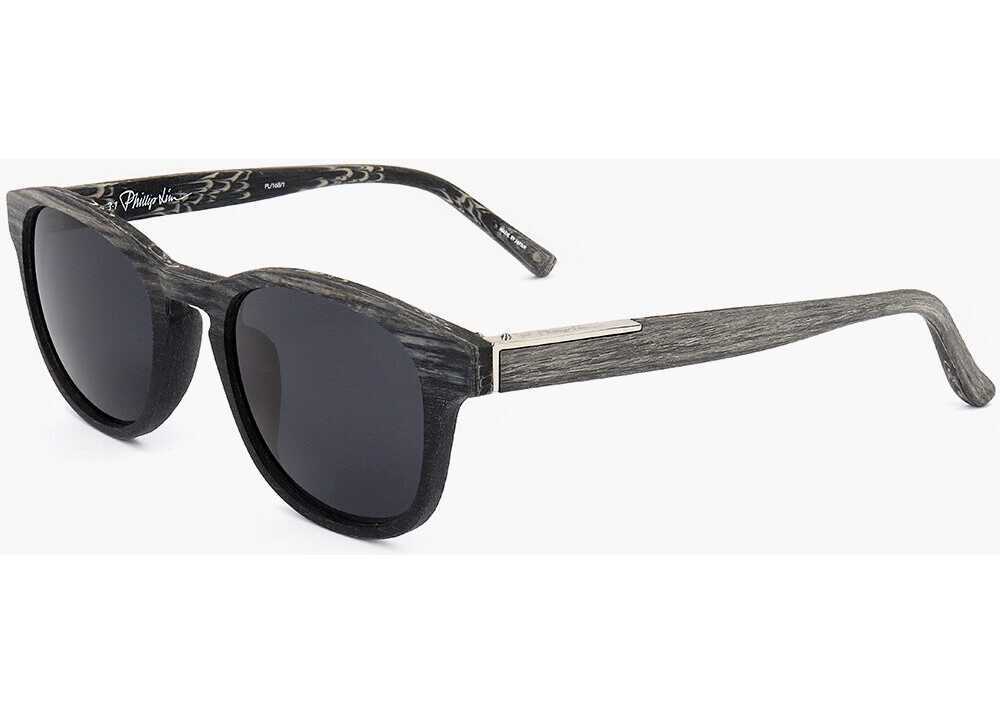 Ochelari de soare LINDA FARROW Phillip Lim Wayfarer Sunglasses With Marble Effect Frame Black Barbati (BM 18091723) 2