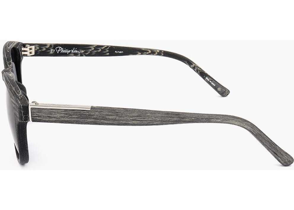 Ochelari de soare LINDA FARROW Phillip Lim Wayfarer Sunglasses With Marble Effect Frame Black Barbati (BM 18091723) 3