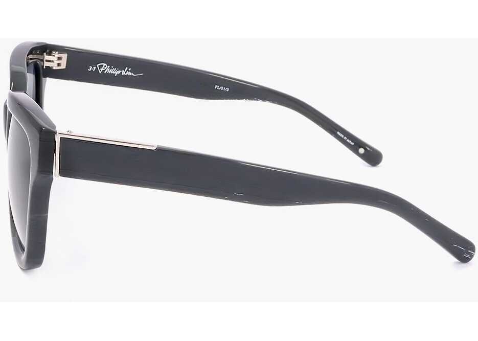 Ochelari de soare LINDA FARROW Phillip Lim Marble Effect Wayfarer Sunglasses Black Barbati (BM 18091738) 3