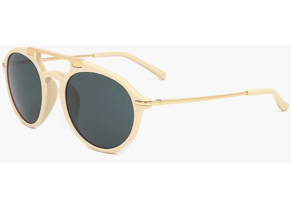 Ochelari de soare LINDA FARROW Dries Van Noten Aviator Sunglasses With Metal Detail Beige Barbati (BM 18091744) 2