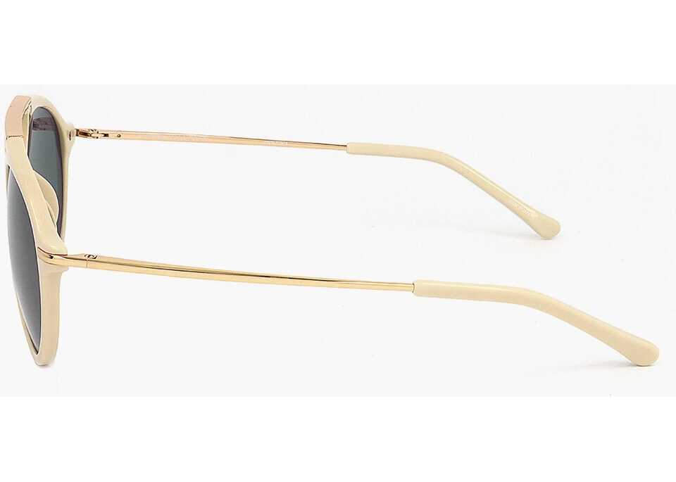 Ochelari de soare LINDA FARROW Dries Van Noten Aviator Sunglasses With Metal Detail Beige Barbati (BM 18091744) 3