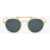 LINDA FARROW Dries Van Noten Aviator Sunglasses With Metal Detail Beige
