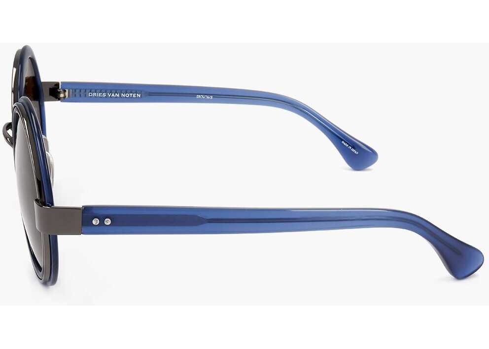 Ochelari de soare LINDA FARROW Dries Van Noten Metal Detailed Round Sunglasses Blue Femei (BM 18091747) 3