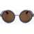 LINDA FARROW Dries Van Noten Metal Detailed Round Sunglasses Blue