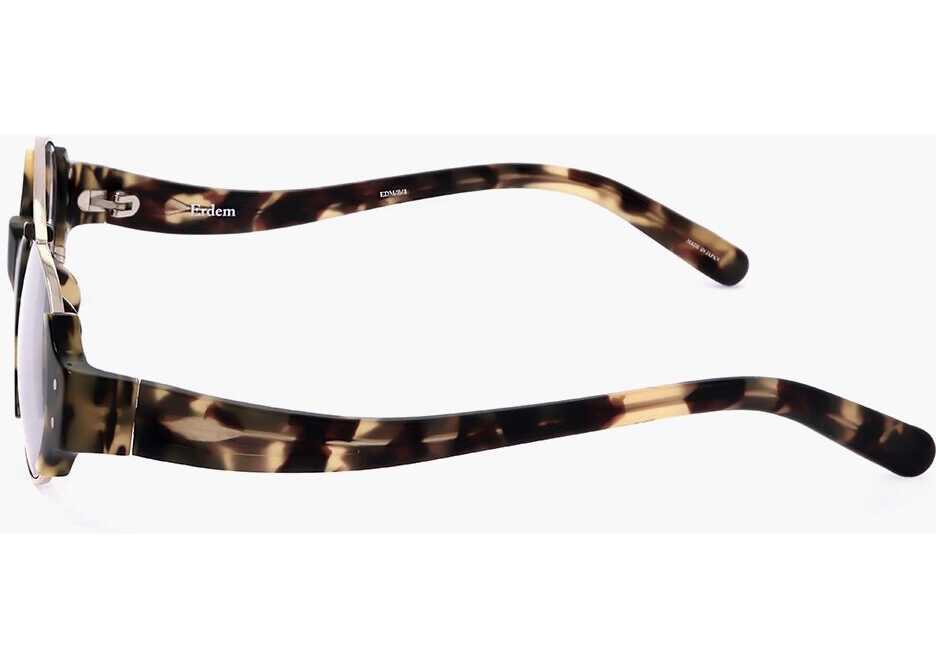 Ochelari de soare LINDA FARROW Erdem Tortoiseshell Patterned Sunglasses With Metal Bridge Brown Femei (BM 18091777) 3
