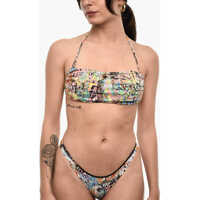Sutiene All-Over Printed Bandeau Bikini Top Femei