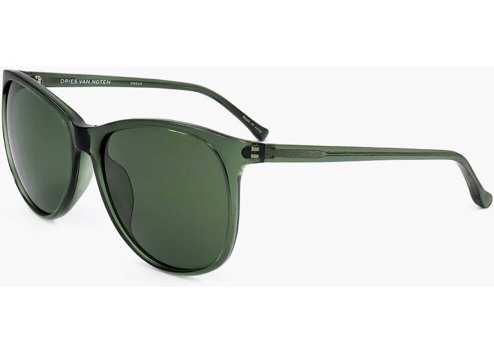 Ochelari de soare LINDA FARROW Dries Van Noten Wayfarer Sunglasses With Slim Frame Green Femei (BM 18091900) 2