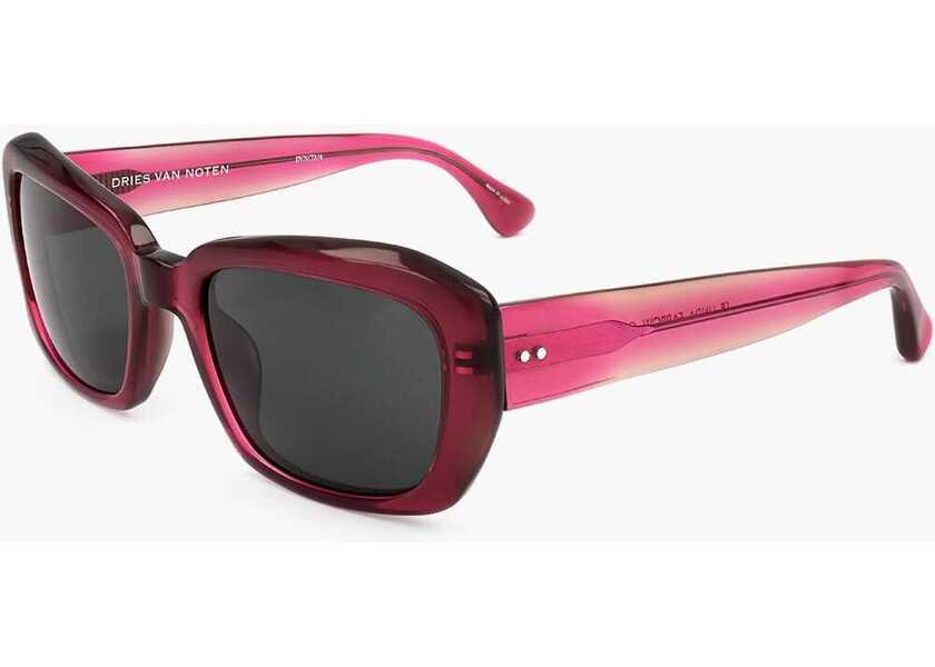 Ochelari de soare LINDA FARROW Dries Van Noten Rectangular Sunglasses With Plastic Frame Red Femei (BM 18091906) 2