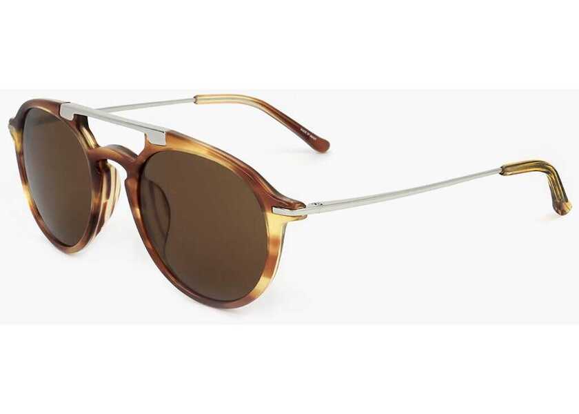 Ochelari de soare LINDA FARROW Dries Van Noten Aviator Sunglasses With Metal Bridge Brown Femei (BM 18091912) 2