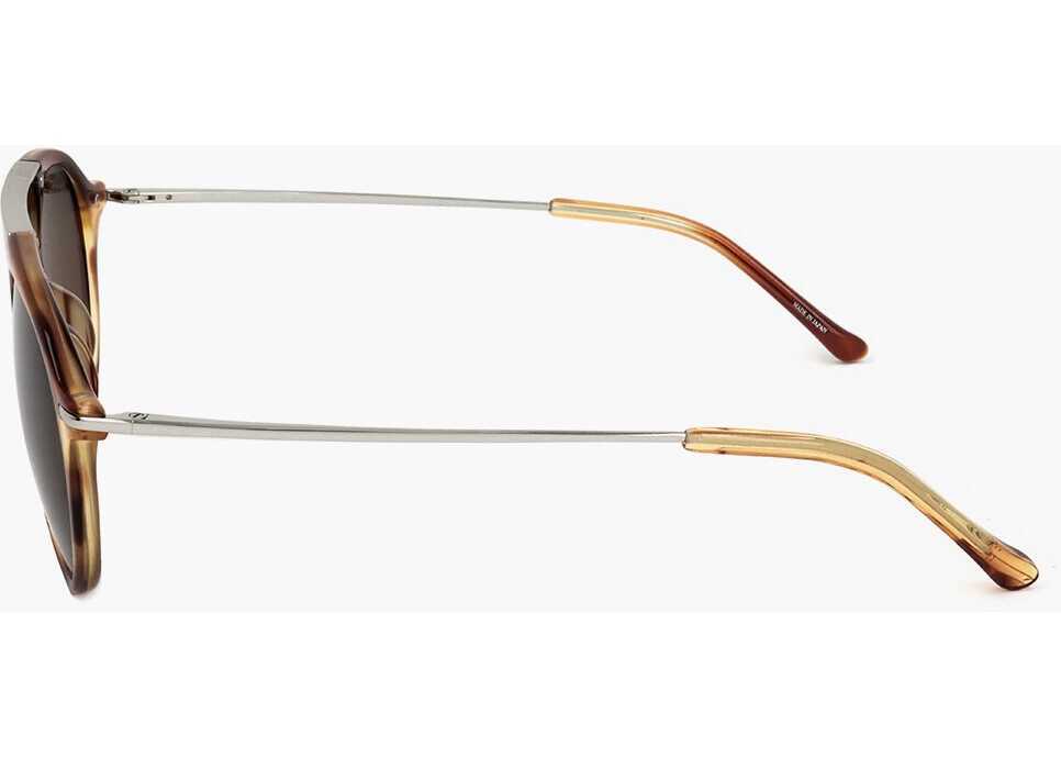 Ochelari de soare LINDA FARROW Dries Van Noten Aviator Sunglasses With Metal Bridge Brown Femei (BM 18091912) 3