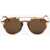 LINDA FARROW Dries Van Noten Aviator Sunglasses With Metal Bridge Brown