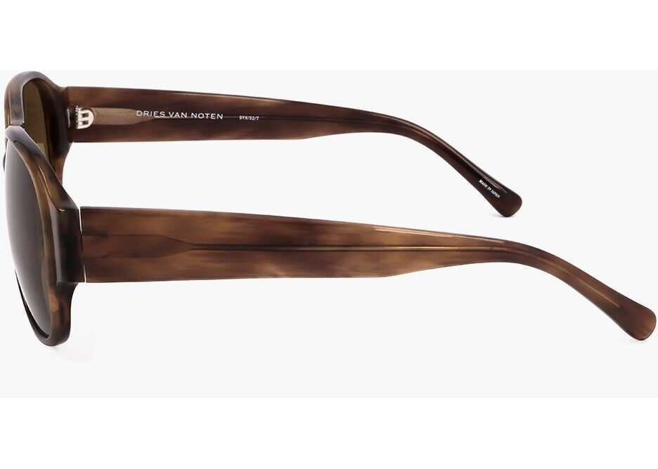 Ochelari de soare LINDA FARROW Dries Van Noten Aviator Sunglasses With Tortoiseshell Frame Brown Femei (BM 18091933) 3