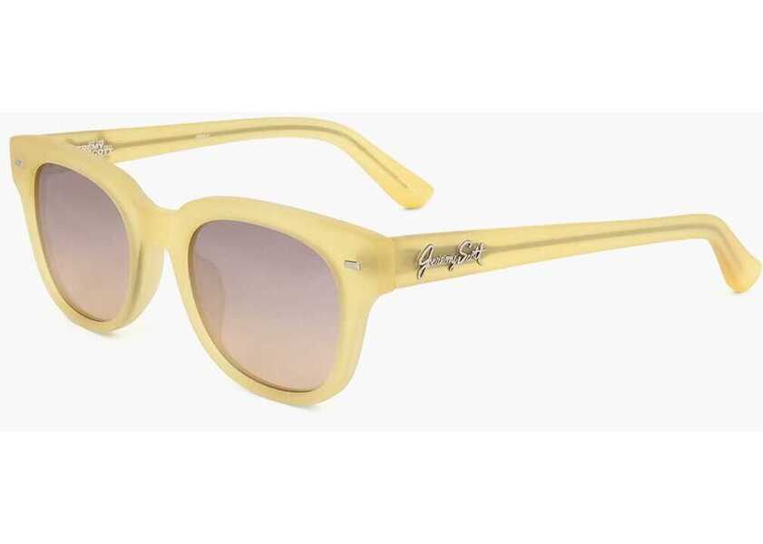 Ochelari de soare LINDA FARROW Jeremy Scott Wayfarer Sunglasses With Matte Frame Yellow Femei (BM 18091936) 2