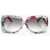 LINDA FARROW Erdem Rectangular Sunglasses With Floral Patterned Frame Multicolor