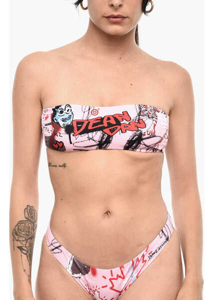 Sutiene DSQUARED2 All-Over Printed Bandeau Bikini Top Pink Femei (BM 18091975) 1