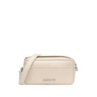 Genti de umar 'Le Baneto' White Shoulder Bag With Logo Lettering On The Front And Adjustable Shoulder Strap In Leather Man Barbati