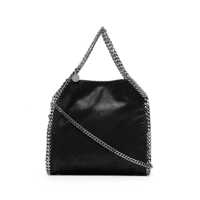 Genti de umar '3Chain' Mini Black Tote Bag With Logo Engraved On Charm In Vegan Leather Woman Femei