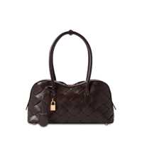 Genti de mana Brown Shoulder Bag With Padlock With Logo Detail In Ecoleather Woman Femei