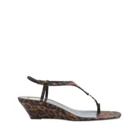Sandale Saint Laurent Fabric Women Shoes Sandles Mid Heel Leather Sole Femei