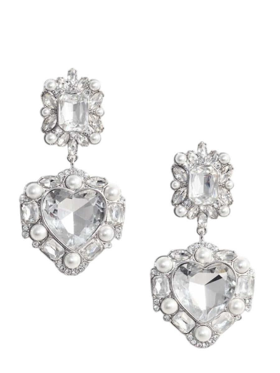 Cercei Self-Portrait Self-Portrait Crystal Pearl Heart Earrings GREY Femei (BM 18094866) 1