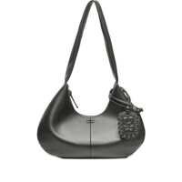 Genti de umar Ganni Black Leather Hobo Medium Shoulder Bag Femei
