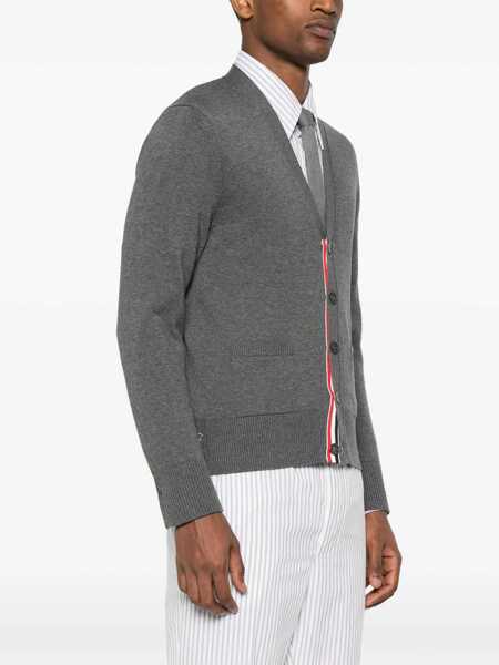 Cardigane Thom Browne Thom Browne 4Bar Cotton Cardigan GREY Barbati (BM 18097050) 3